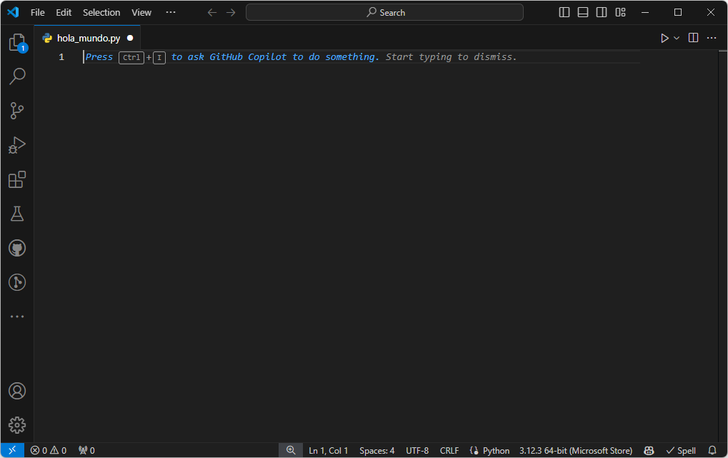 interfaz principal de VS Code